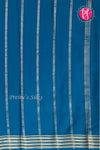 Pure Mysore Crepe Silk Saree -Peacockblue-PA03145