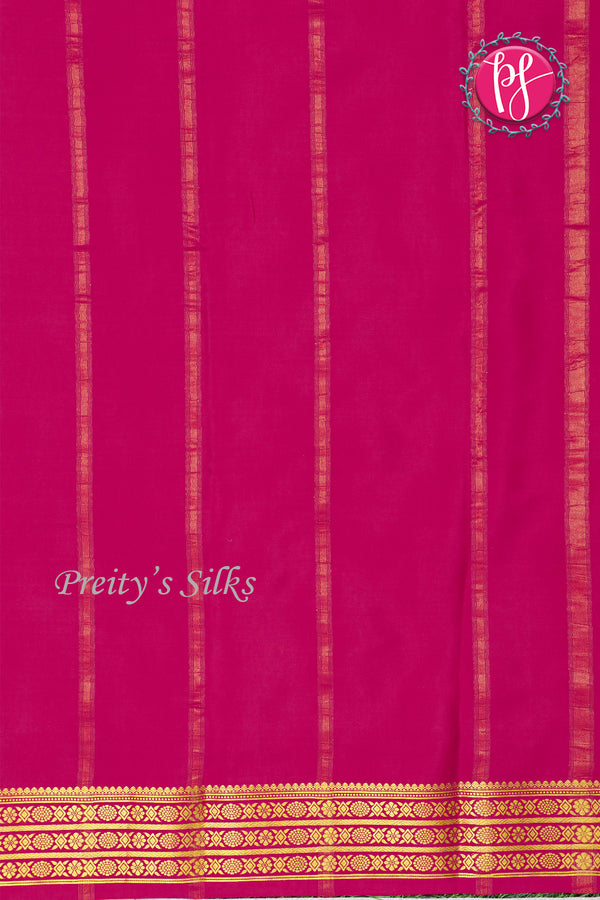 Pure Mysore Crepe Silk Saree -Deeppurple And Pink-PF82887