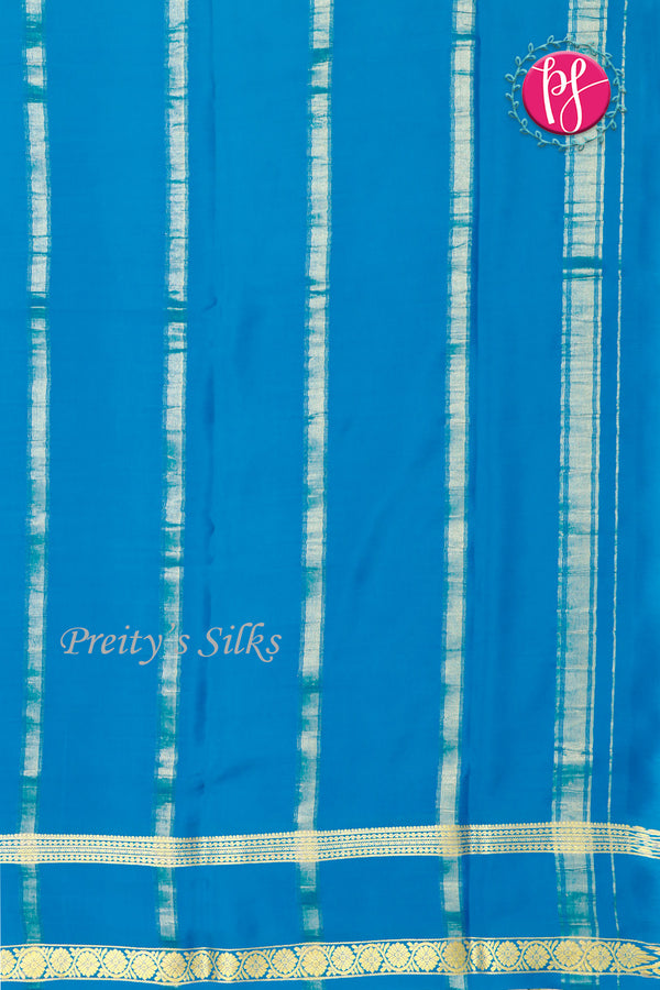Pure Mysore Crepe Silk Saree -Royalblue And Blue-PF82493