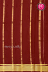 Pure Mysore Crepe Silk Saree -Warm pastel pink And Maroon-PF82621