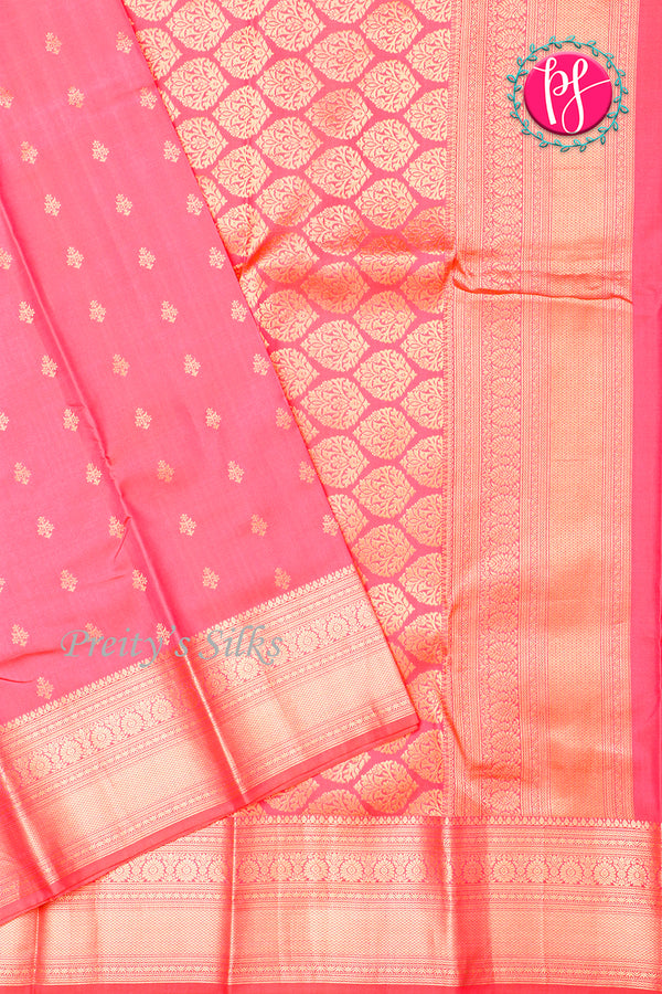 Pure Kanchipuram Silk Saree-Watermelon Pink-PA27609