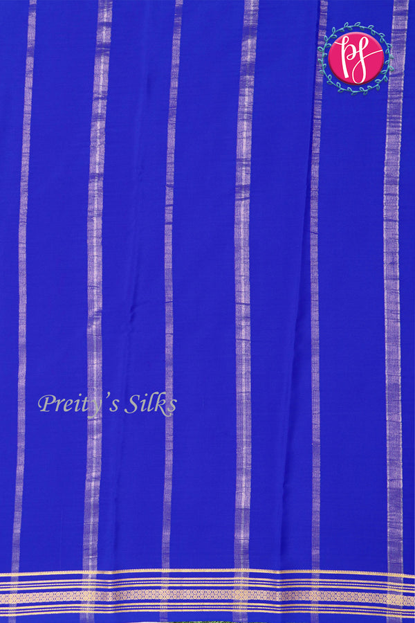 Pure Mysore Crepe Silk Saree-Royalblue-PA19538