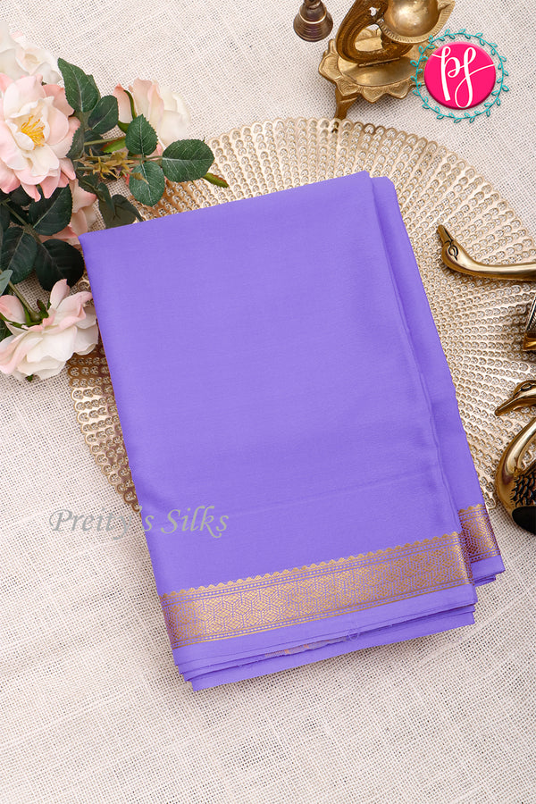 Pure Mysore Crepe Silk Saree-Lightlavender-PA33565