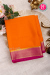Pure Mysore Crepe Silk Saree-Orange And Pink-PA22316