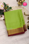 Pure Mysore Crepe Silk Saree-Parrotgreen And Marron-PA22316