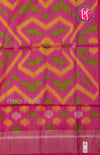 Pure Pochampally Soft Silk saree- Peacock Blue With Reddish Pink-PF03834