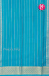 Pure Mysore Crepe Silk saree-Half And Half Pattern-Royalblue And Lightblue-PF60730