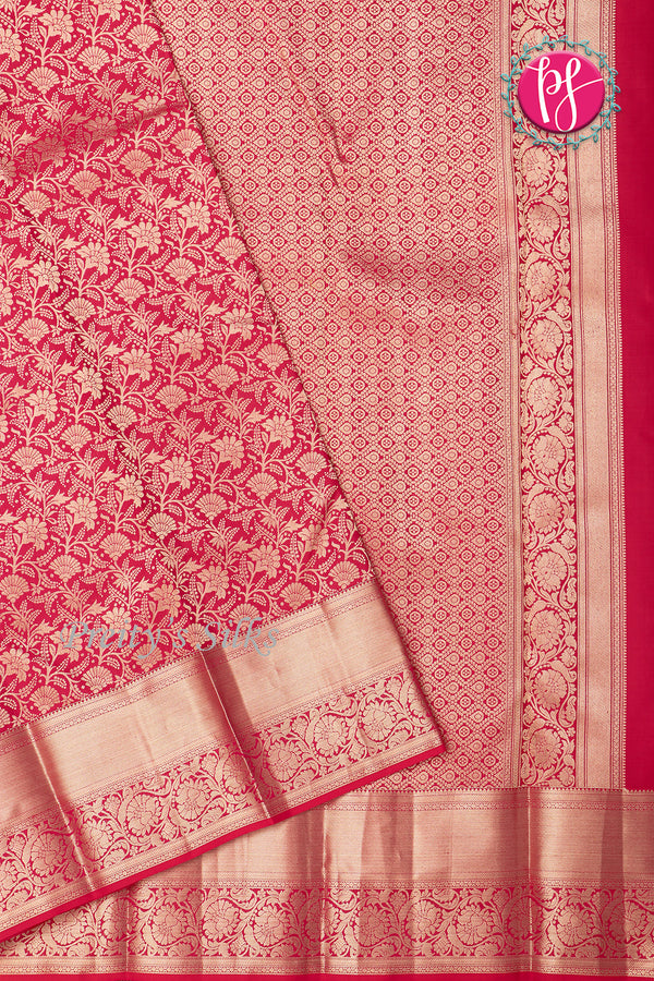 Pure Kanchipuram Silk Saree-Red-PA04486