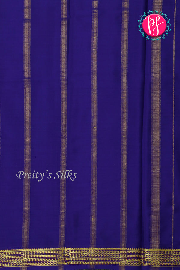 Pure Mysore Crepe Silk Saree-Mejentapink And Navyblue-PA22237