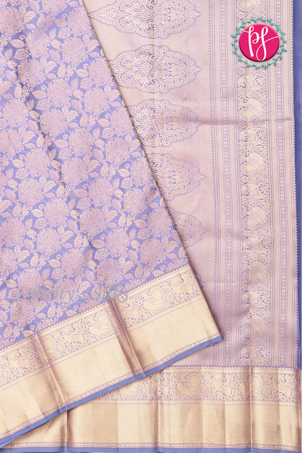Pure Brocade Kanchipuram Silk Saree-LightLavender-PA04491
