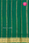 Pure Mysore Crepe Silk Saree -Yellow And Bottlegreen-PF86046