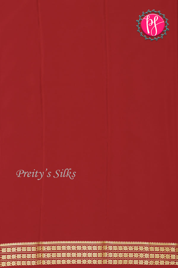 Pure Mysore Crepe Silk Saree-Maroon-PA19578