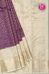 Pure Brocade Kanchipuram Silk Saree-Purple With Cream-PF83476