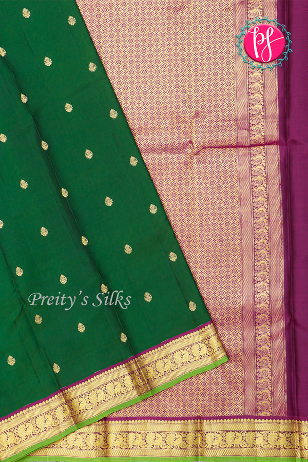 Kanchipuram Soft Silk Saree-Green-PA20390