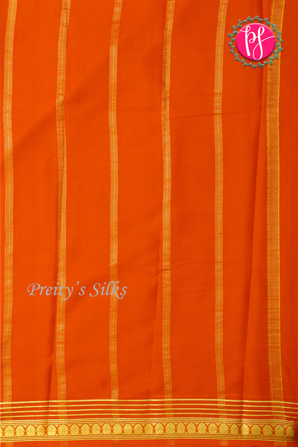 Pure Mysore Crepe Silk Saree-Orange-PA21845
