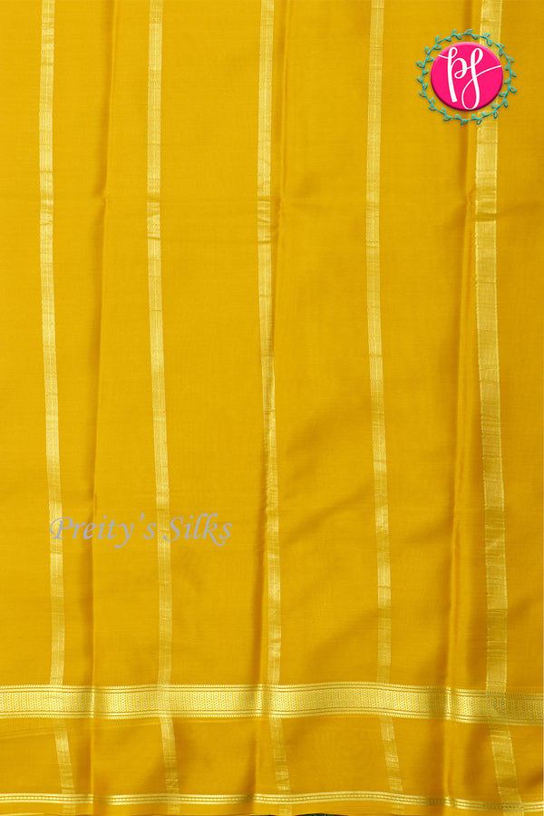 Pure Mysore Crepe Silk Saree-Mustardyellow-PA21800