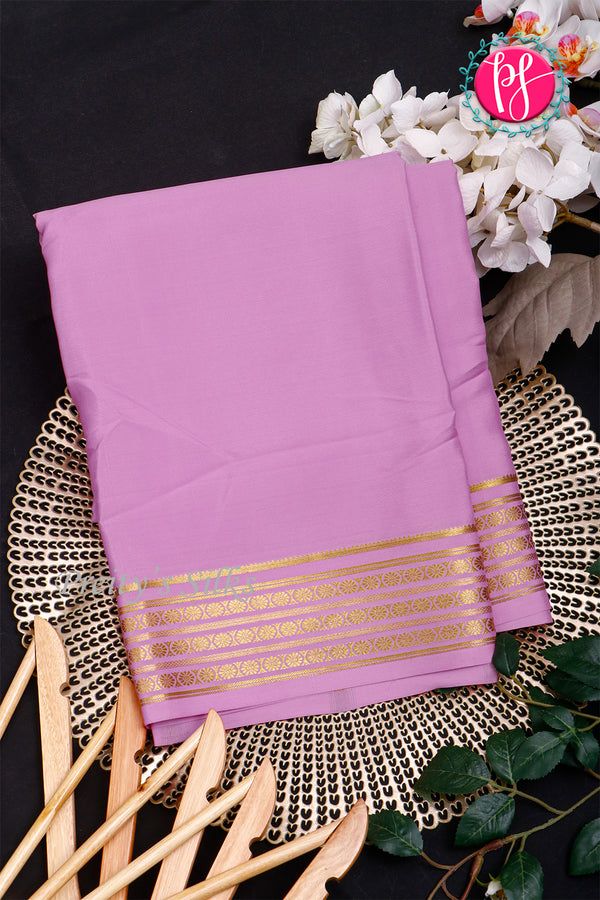 Pure Mysore Crepe Silk Saree-Pastel Pink-PA33665