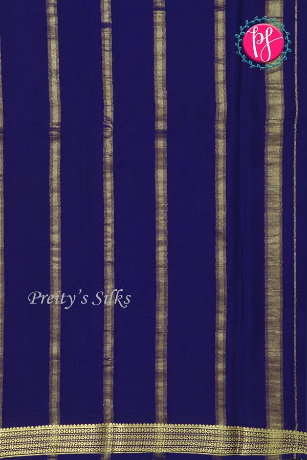 Pure Mysore Crepe Silk Saree-LightPink And Navyblue-PA22237