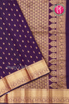 Pure Kanchipuram Silk Saree-Dark purple-PA04341