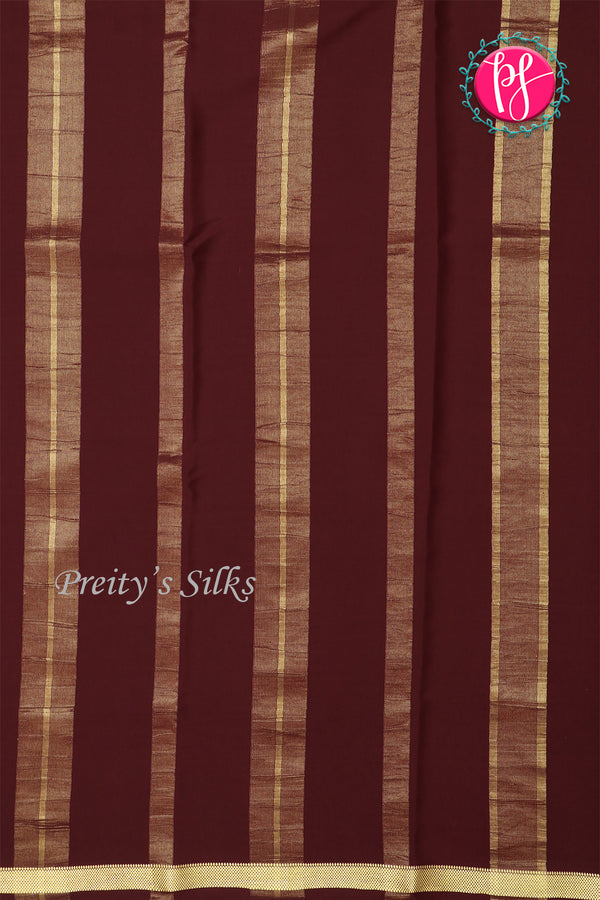 Pure Mysore Crepe Silk Saree-Singlechecks-Maroon-PA20527