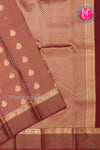 Half pure kanchipuram silk saree - Copper maroon with Brick brown PA25965