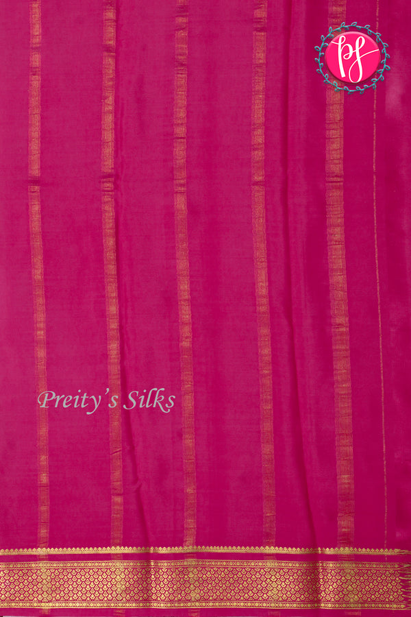 Pure Mysore Crepe Silk Saree-Orange And Pink-PA22355