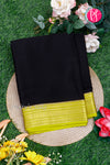 Pure Mysore Crepe Silk Saree-Black And Olivegreen-PA28937