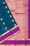 Half Pure Kanchipuram Silk Saree-Peacockblue And Purple-PA25965