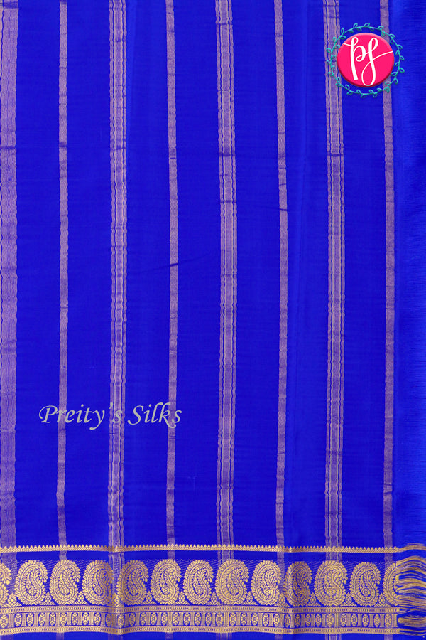 Pure Mysore Crepe Silk Saree-Royalblue-PA20648