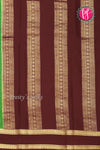 Pure Mysore Crepe Silk Saree -Green And Deepbrown-PF86048