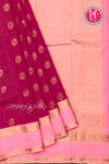 Half Pure Kanchipuram Silk Saree-Rosered And Lightpink-PF82179