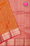Pure Kanchipuram Silk Saree-Rustorange And Dualshadepink-PA81332