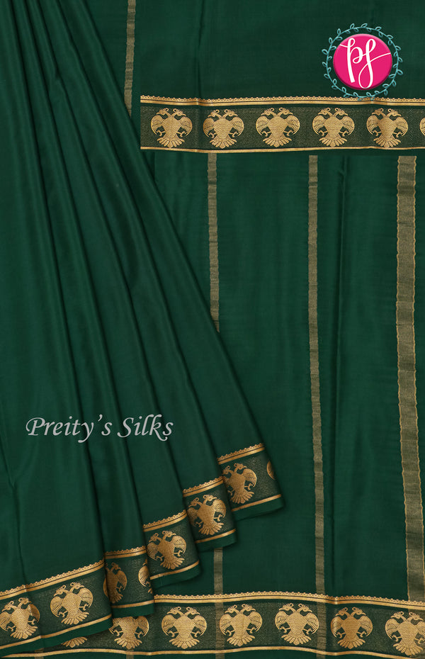Pure Mysore Crepe Silk Saree-Gandaberunda Border-PF84405