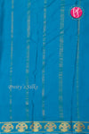 Pure Mysore Crepe Silk Saree-Gandaberunda Border-Tealblue-PF84405