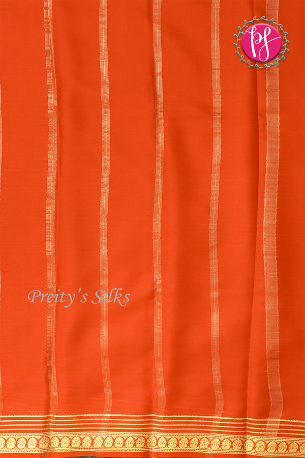 Pure Mysore Crepe Silk Saree -Orange-PA03096