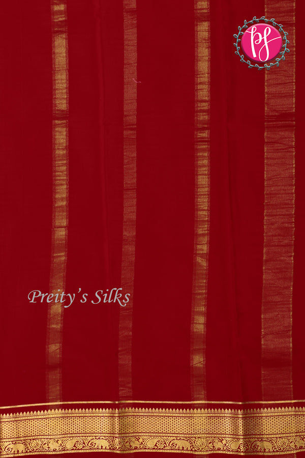 Pure Mysore Crepe Silk Saree -Red-PA01326