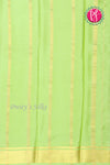 Pure Mysore Crepe Silk Saree -Bottle Green And Pastelgreen-PF82619