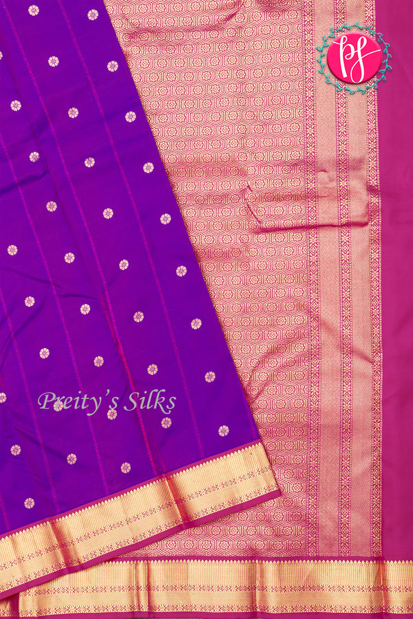 Kanchipuram Soft Silk Saree-Purple-PA20390