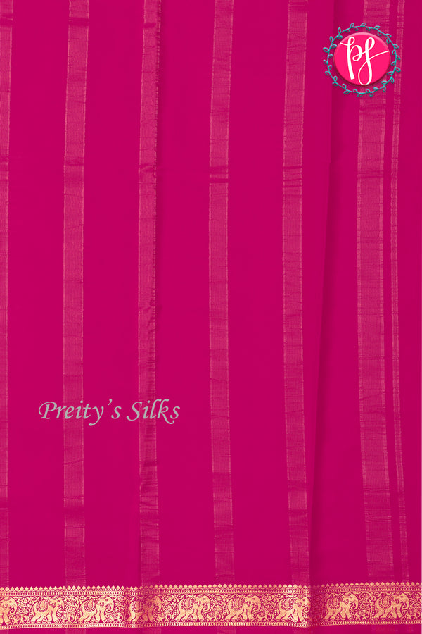 Pure Mysore Crepe Silk Saree-RaniPink-PA19804