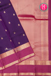 Half Pure Kanchipuram Silk Saree-Navyblue And Wine-PA25832