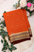 Pure Mysore Crepe Silk Saree-Rustorange And Marron-PA46766