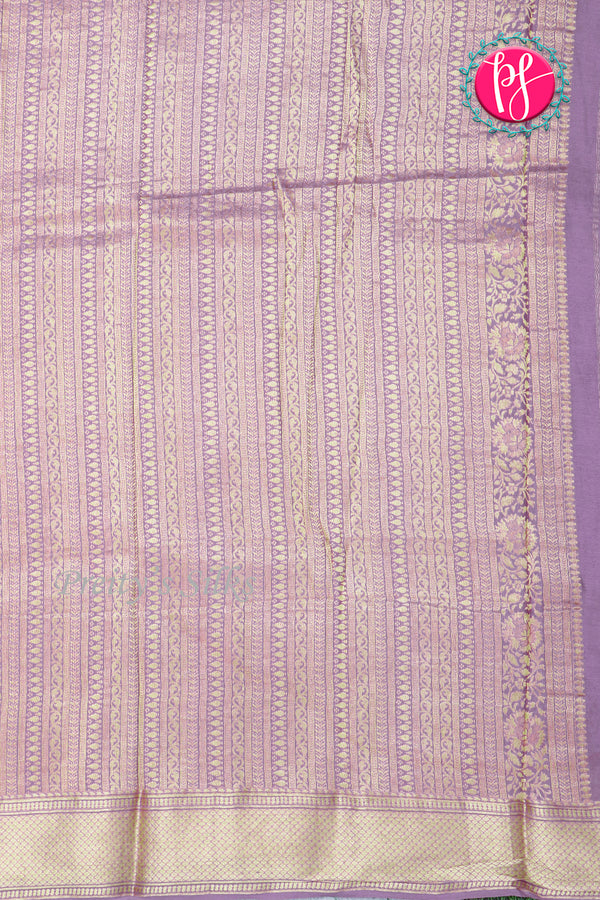 PURE KADDI BANARASI GEORGETTE SILK SAREE-Pastellavender-PA23868