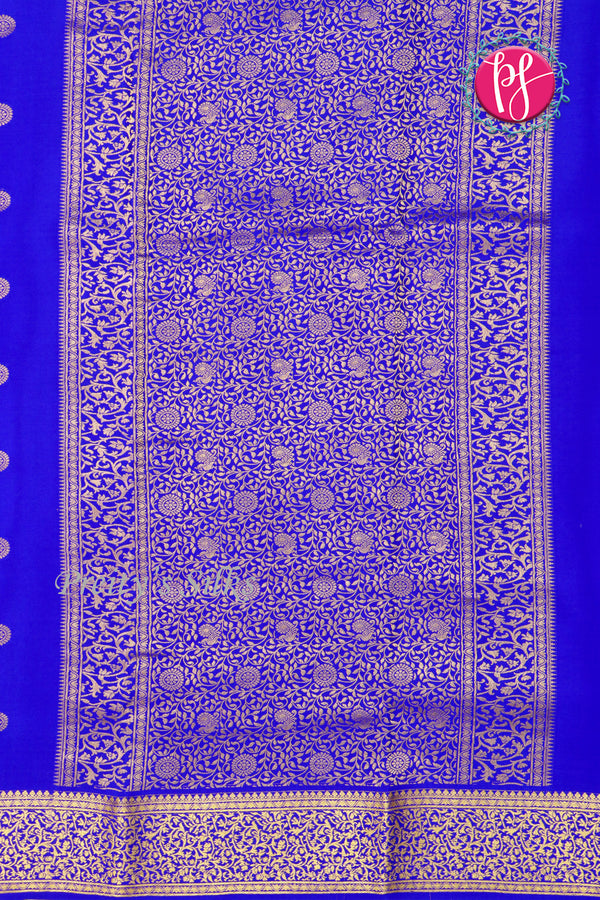 Pure Mysore Crepe Silk Saree -Royalblue-PF85868