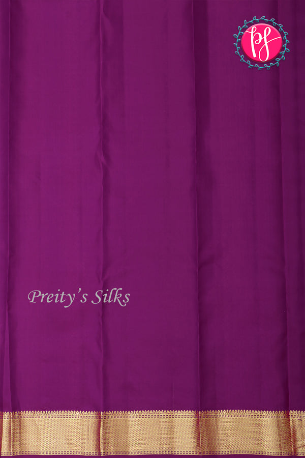 Pure Kanchipuram Silk Saree-Deep purple-PA20310