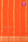 Pure Mysore Crepe Silk Saree-Peachorange And Orange-PF73884