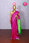 Kanchipuram Soft Silk Saree-Pink And Parrotgreen-PA20267