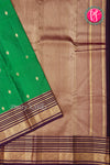 Half Pure Kanchipuram Silk Saree-Green And Deeppurple-PA25779