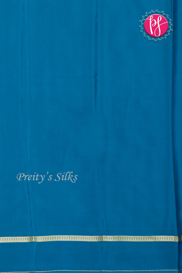 Pure Mysore Crepe Silk Saree-Tealblue-PA19482