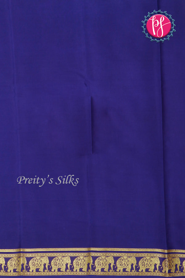 Pure Mysore Crepe Silk Saree- Contrast-Yellow And Navyblue-PA19804