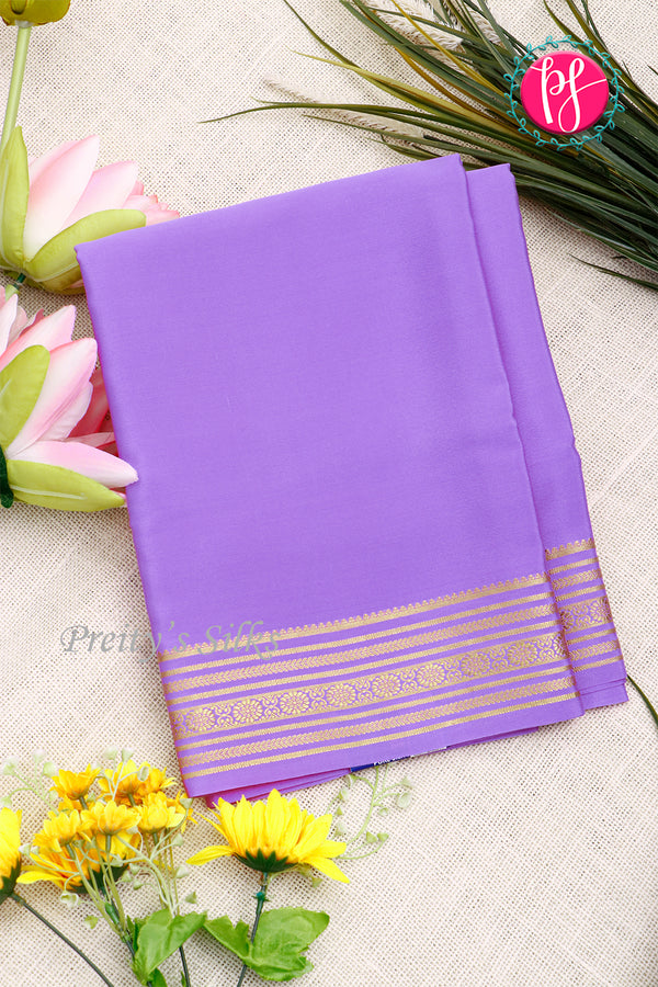 Pure Mysore Crepe Silk Saree-Lavender-PA35304